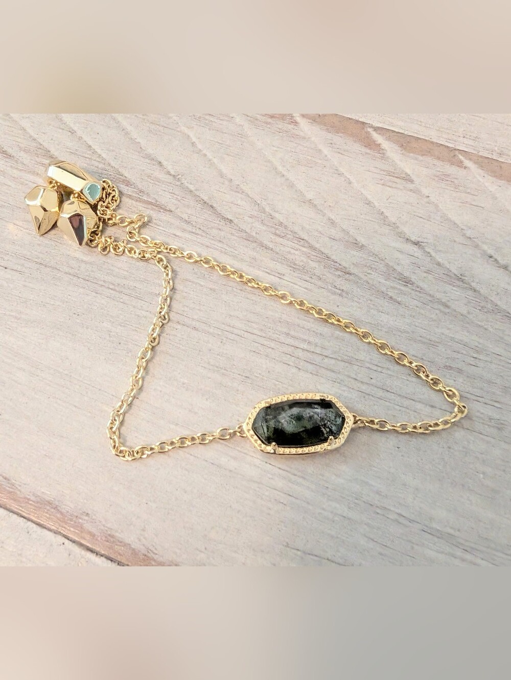 Elaina Gold Adjustable Chain Bracelet by Kendra Scott Gold And Sage Mica